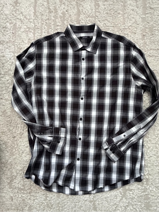 Alfani Other - Alfani Men’s Black & White Plaid Button-Down Shirt